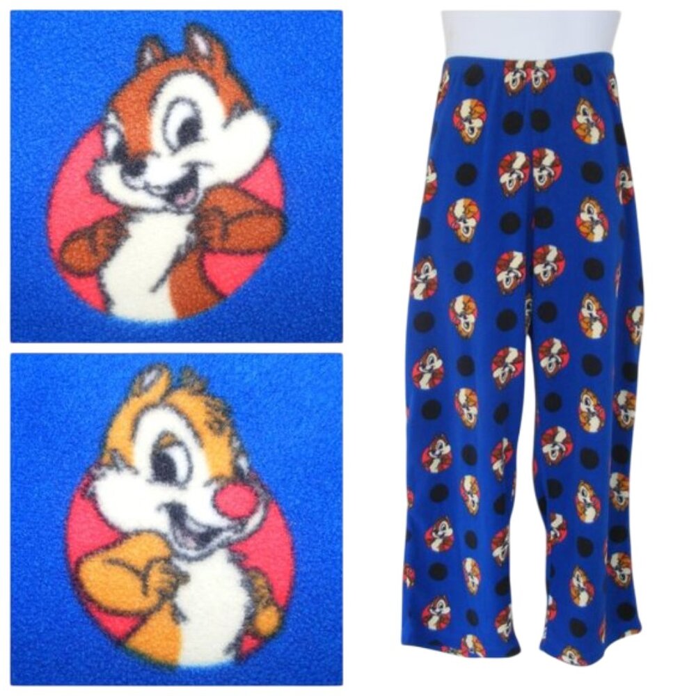CHIP & DALE Lounge Pants, L, Polka dots, Blue, Briefly Stated, Cartoon,Animation